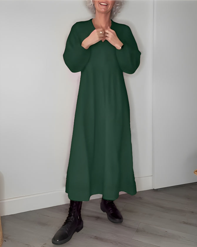 Gerda - Vestido Largo Adelgazante con Escote en V
