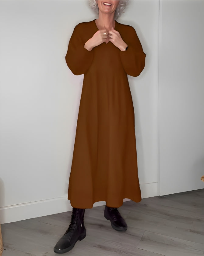 Gerda - Vestido Largo Adelgazante con Escote en V