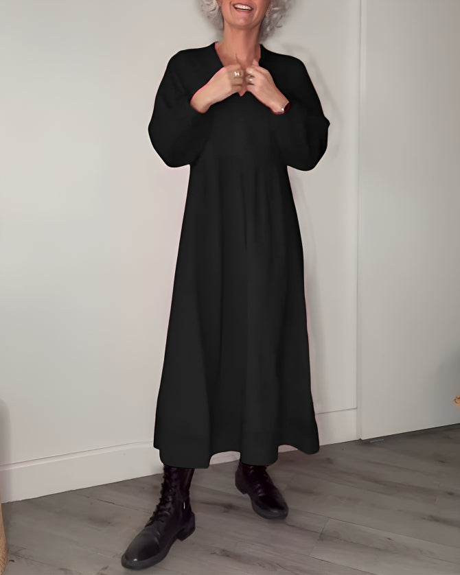 Gerda - Vestido Largo Adelgazante con Escote en V
