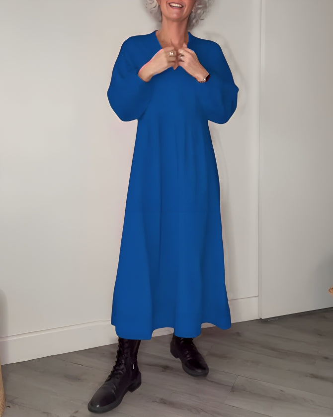 Gerda - Vestido Largo Adelgazante con Escote en V