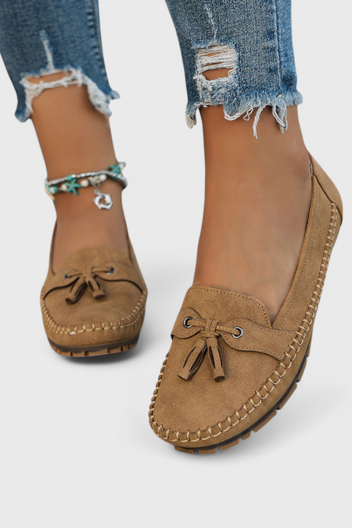 Peony - Mocasines de Suede Clásicos con Borlas
