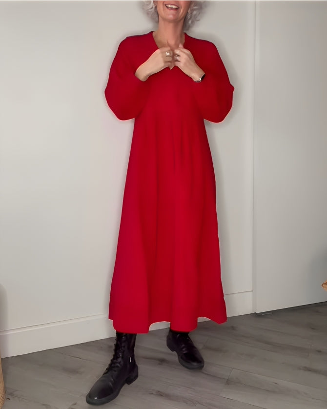Gerda - Vestido Largo Adelgazante con Escote en V