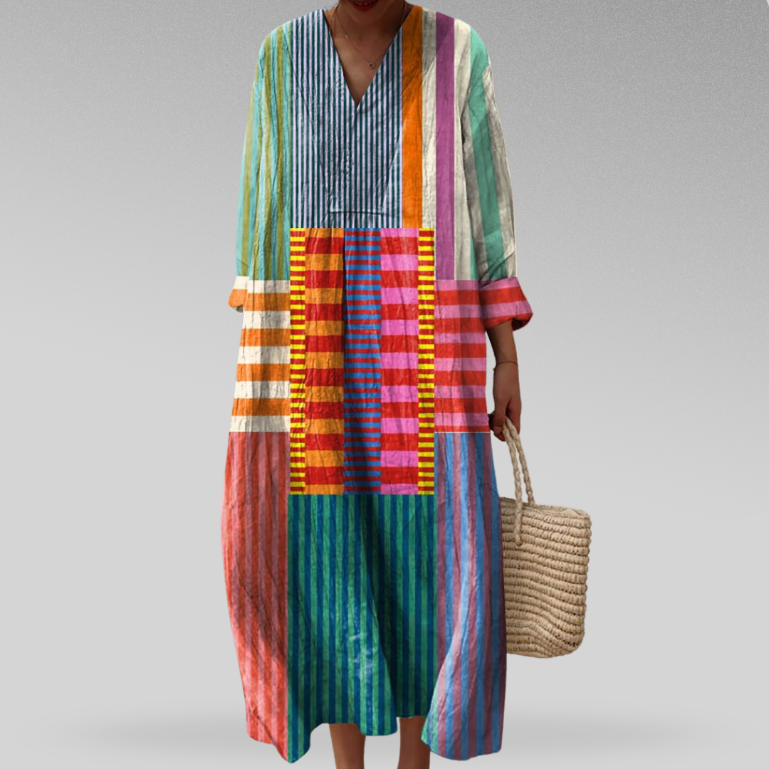 Lia - Vestido Geométrico Elegante