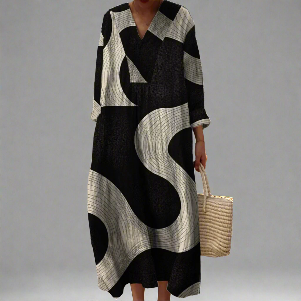 Karen - Vestido geométrico elegante