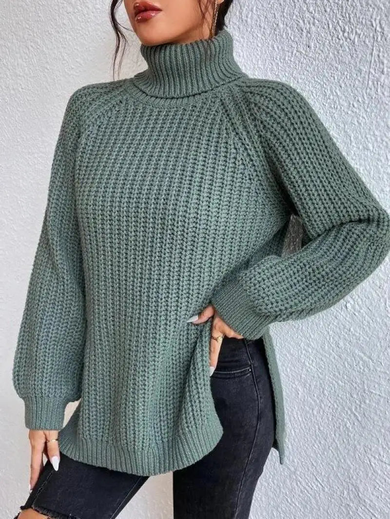 Celia - Suéter de Cuello Alto Suave para Mujeres