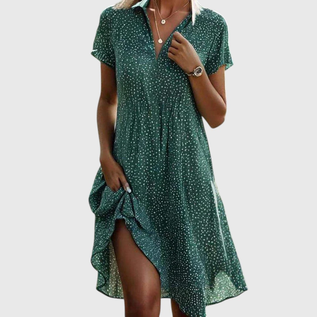 Serafina - Vestido Midi de Manga Corta