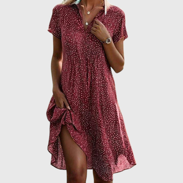 Serafina - Vestido Midi de Manga Corta
