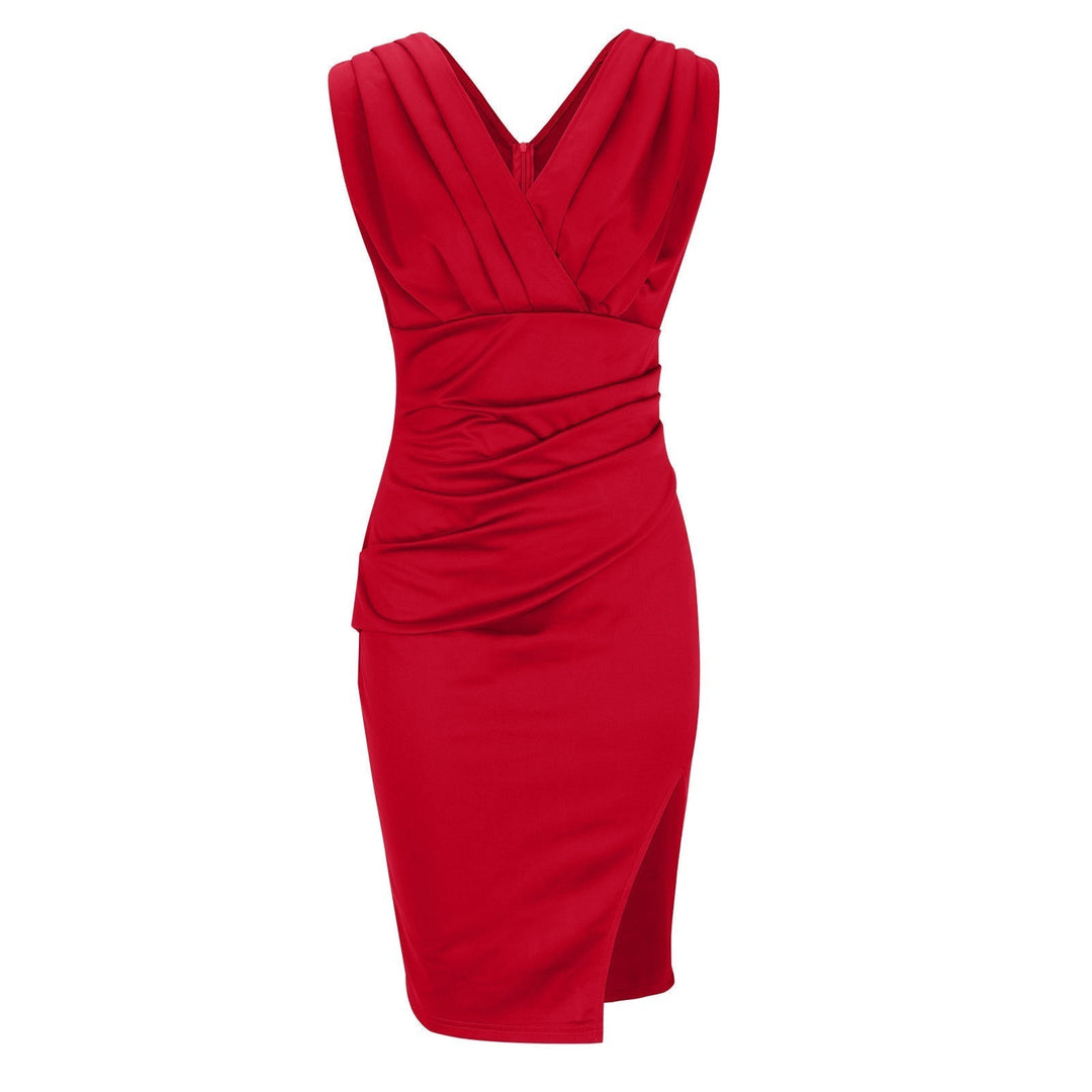 Fresia - Vestido Entallado con Escote en V y abertura