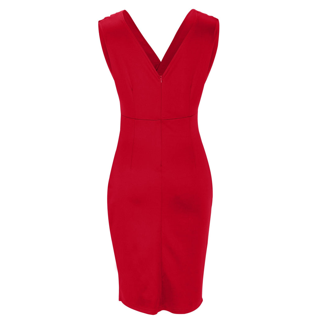 Fresia - Vestido Entallado con Escote en V y abertura