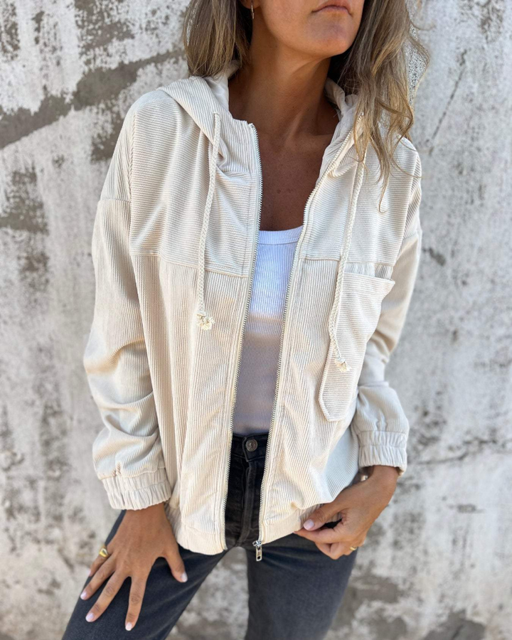 Mariana - Chaqueta de pana con capucha y cremallera