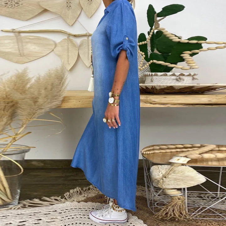 SELENE - Denim Luxe con Abertura Lateral