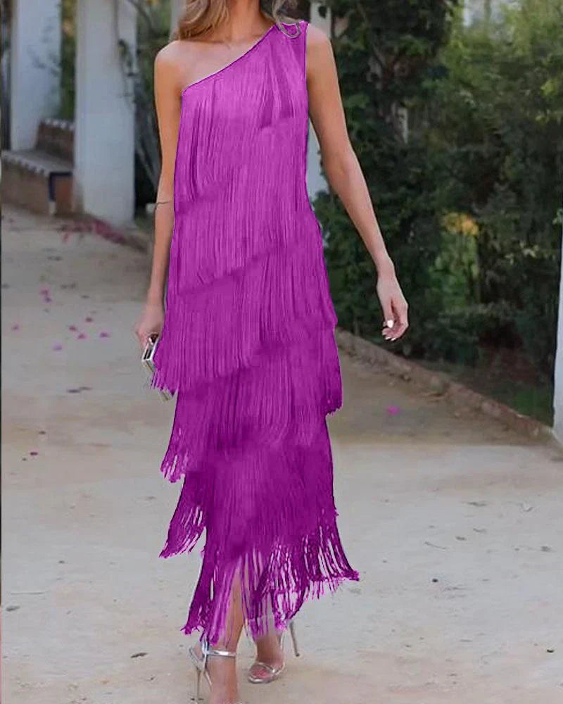 Dalia - Vestido Elegante con Flecos