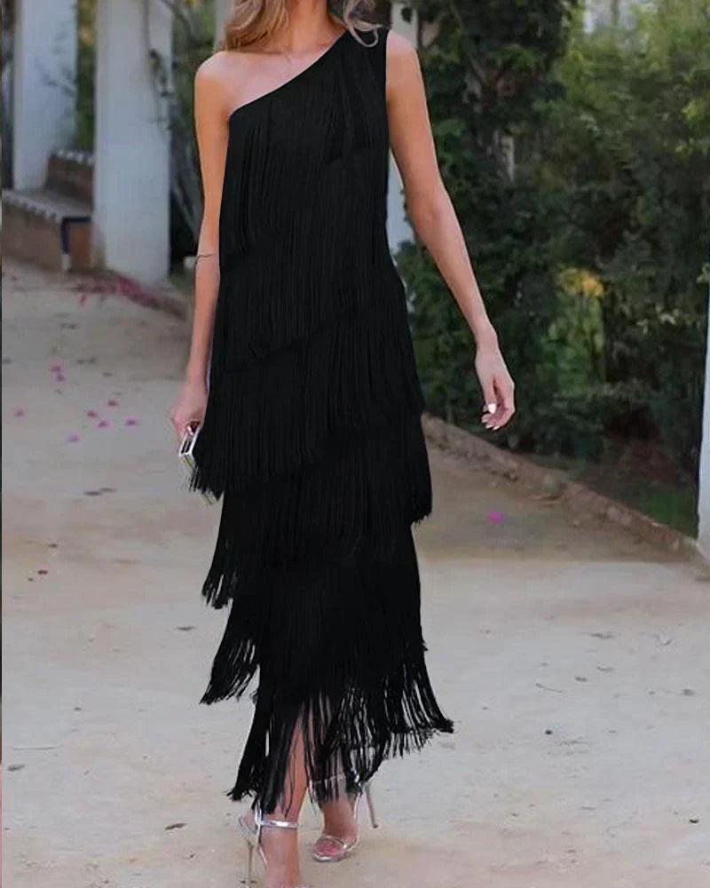 Dalia - Vestido Elegante con Flecos