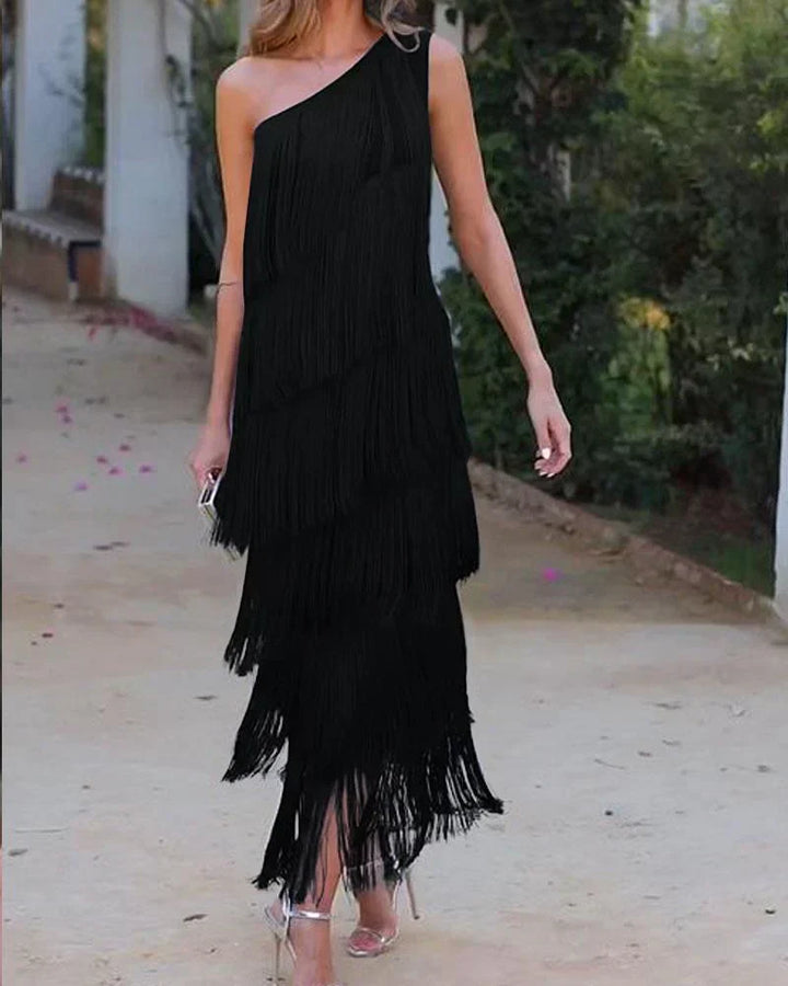 Dalia - Vestido Elegante con Flecos