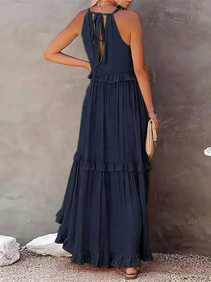 Valeria - Vestido Sin Mangas con Volantes Chic