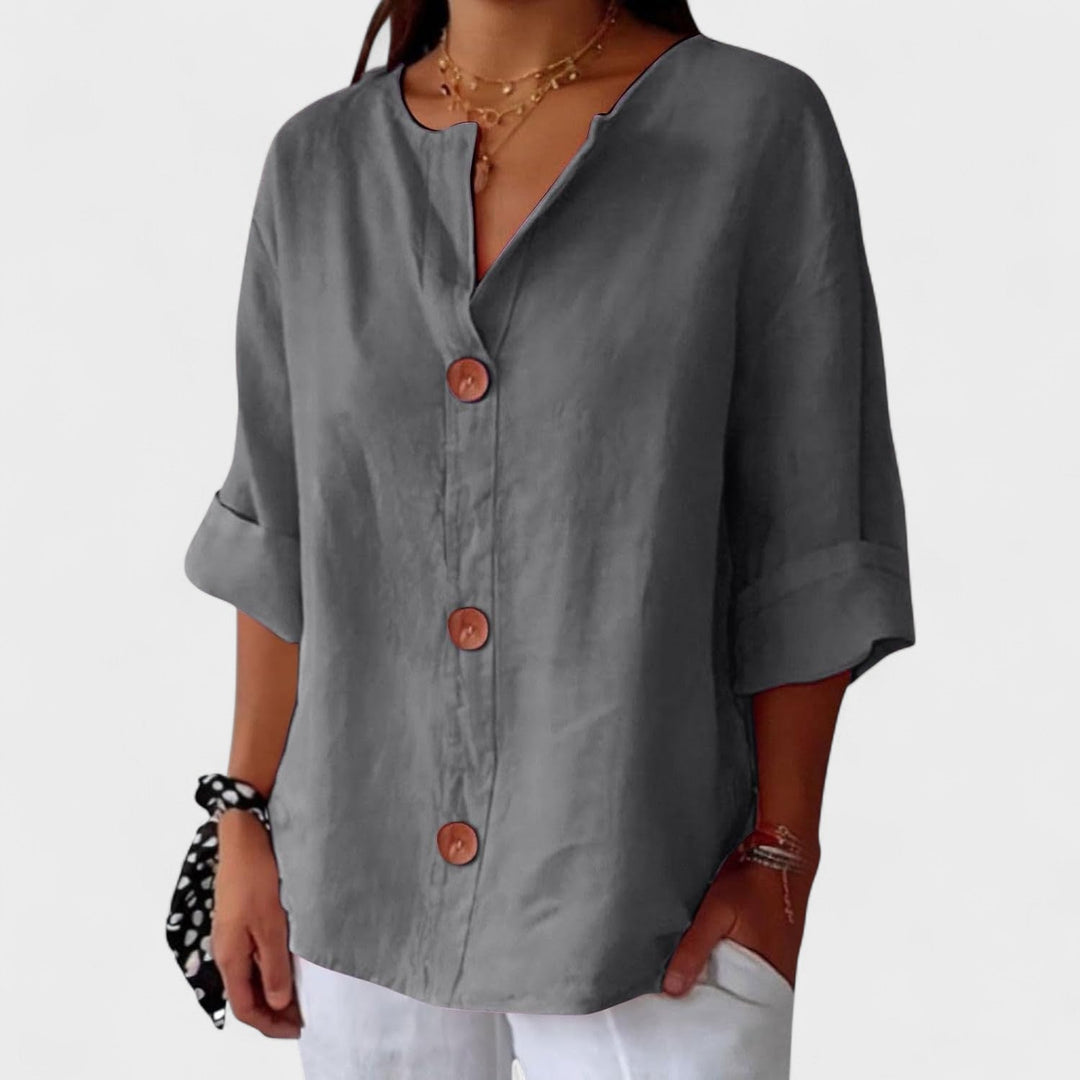 Alicia - Blusa de Lino Casual