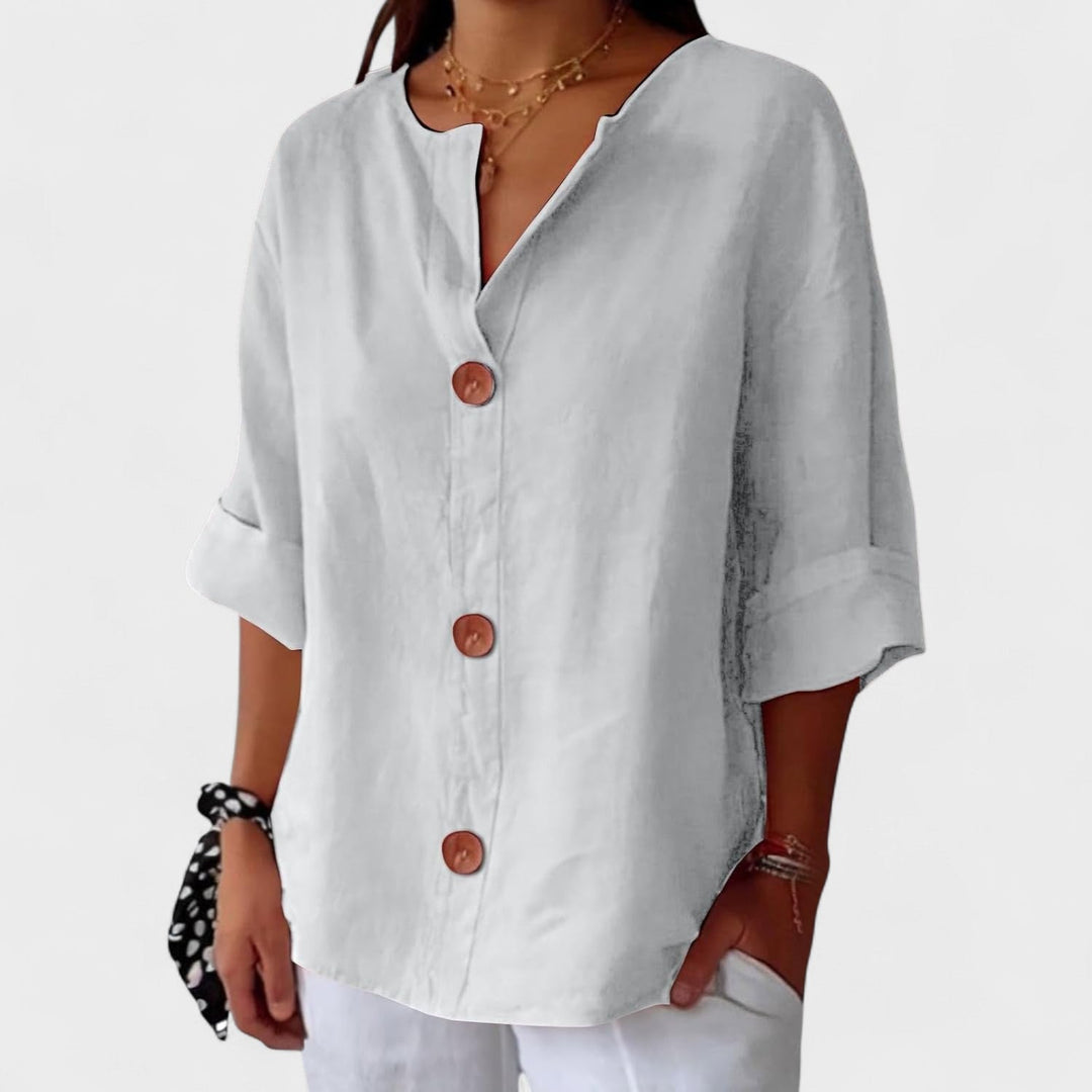Alicia - Blusa de Lino Casual