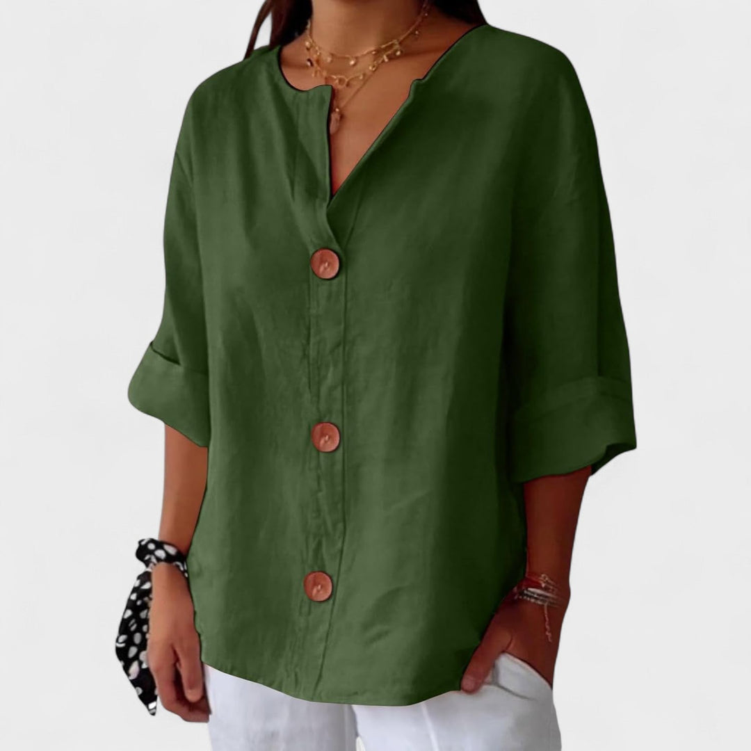 Alicia - Blusa de Lino Casual