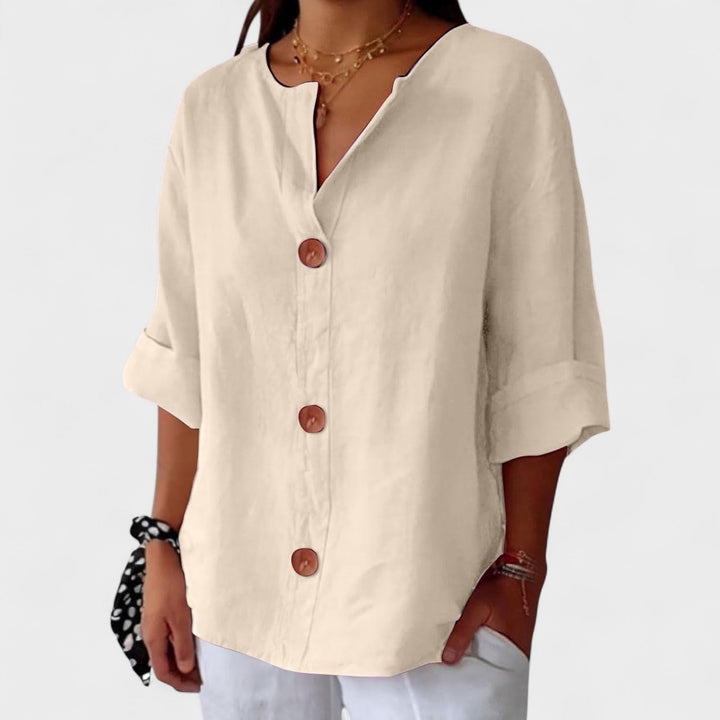 Alicia - Blusa de Lino Casual