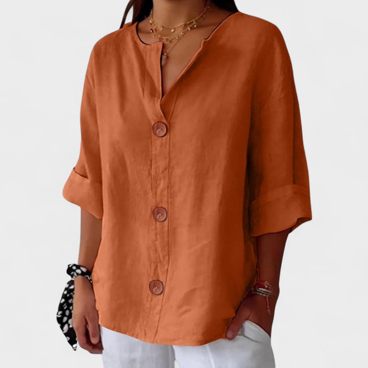 Alicia - Blusa de Lino Casual