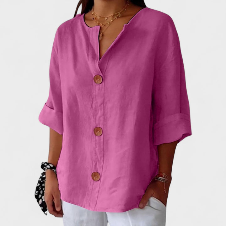 Alicia - Blusa de Lino Casual