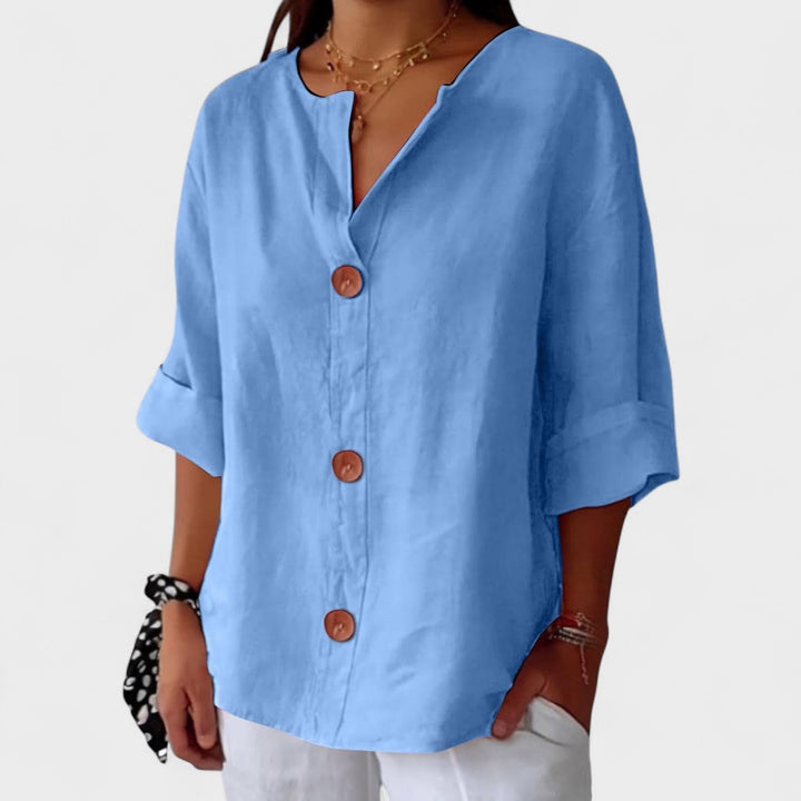 Alicia - Blusa de Lino Casual