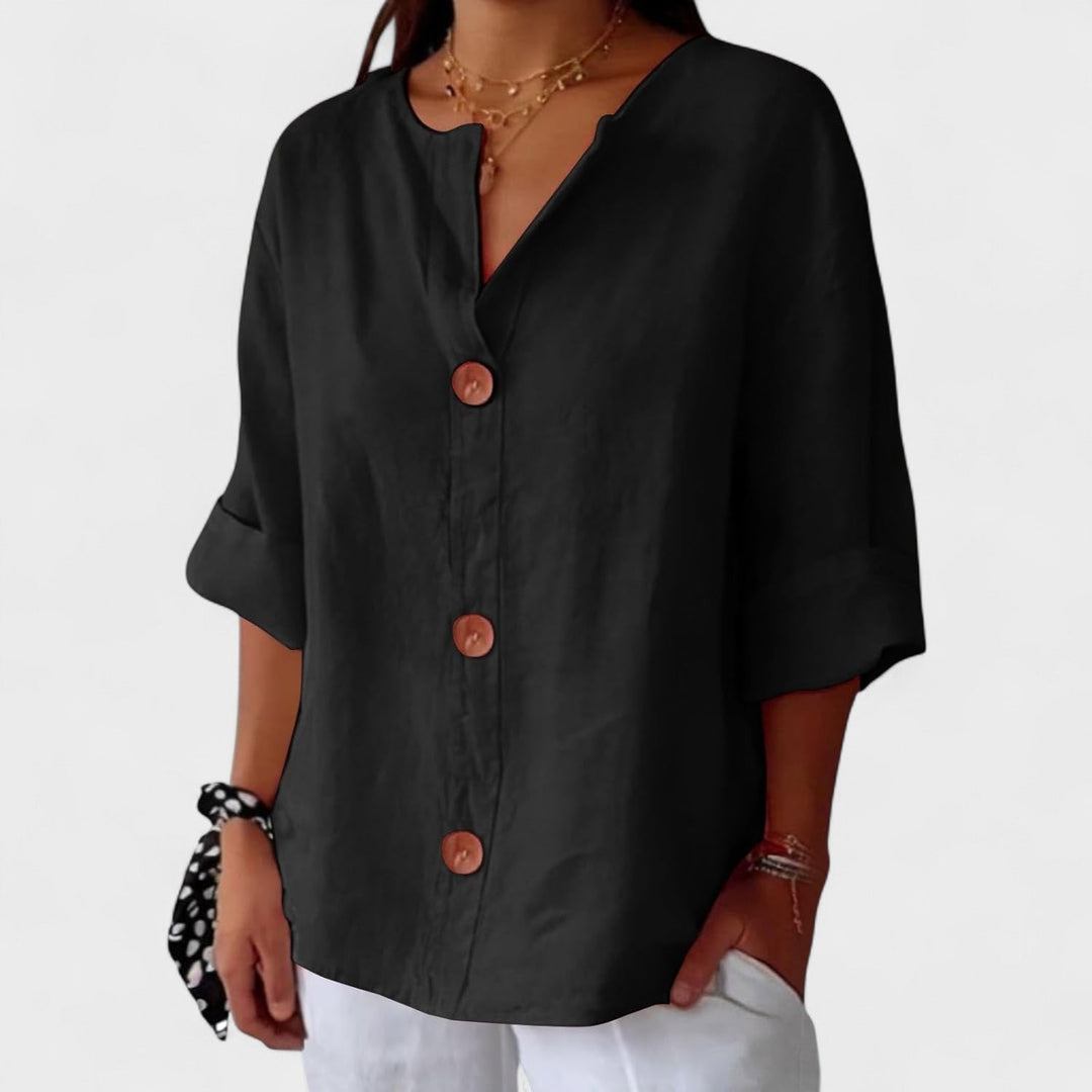 Alicia - Blusa de Lino Casual