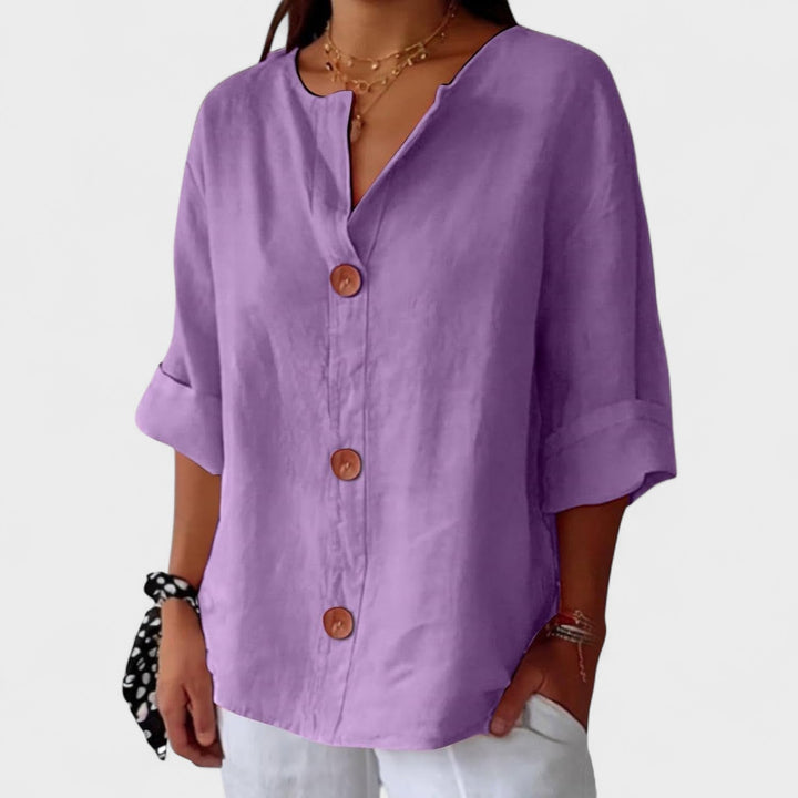 Alicia - Blusa de Lino Casual