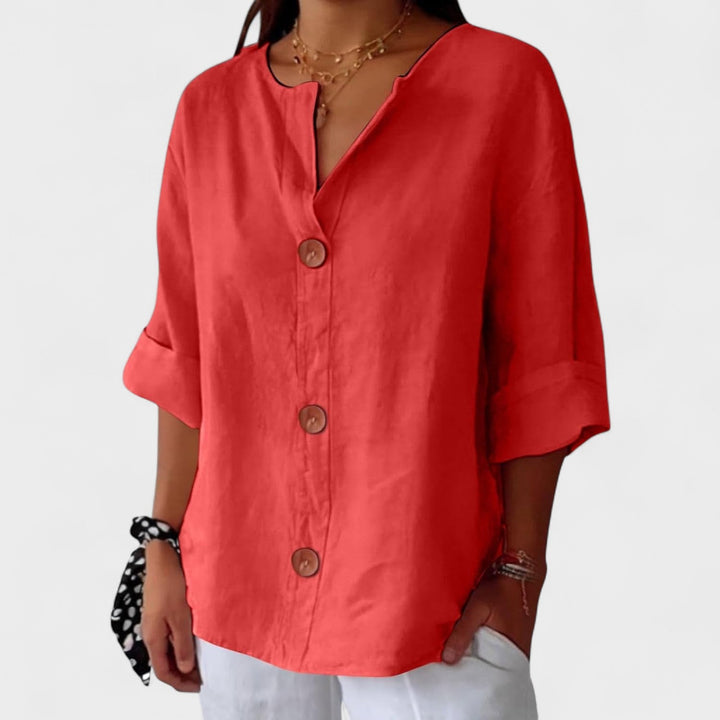 Alicia - Blusa de Lino Casual