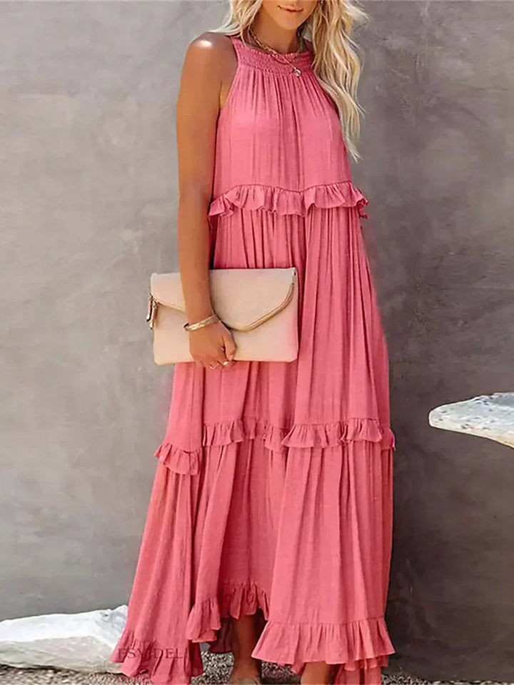 Valeria - Vestido Sin Mangas con Volantes Chic