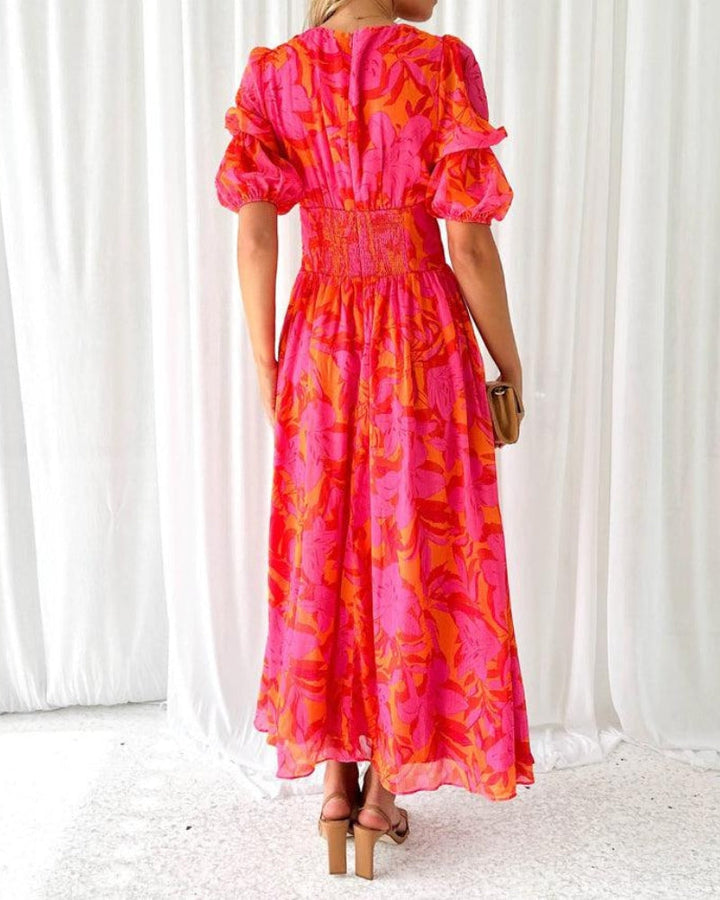 Barbara - Maxivestido Rojo-Rosa