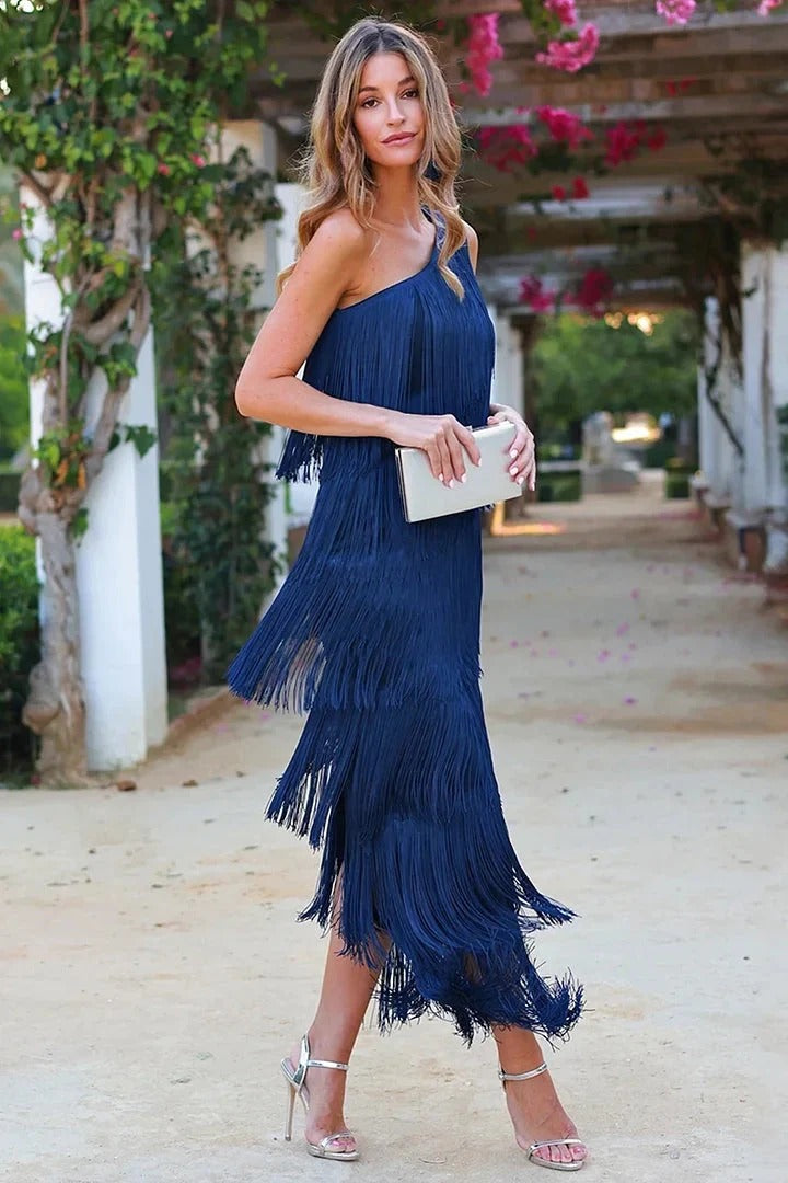 Dalia - Vestido Elegante con Flecos
