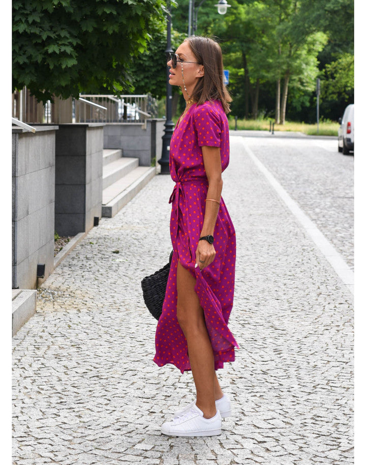 Alina - Vestido Midi Floral Envolvente
