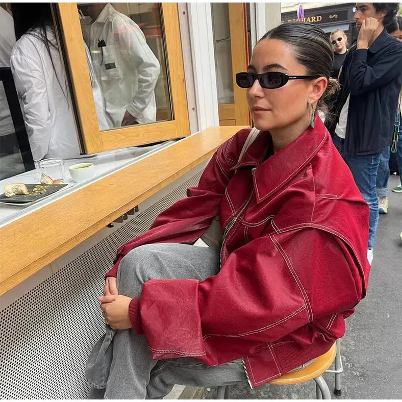 Leire - Leren Jas de Gran Tamaño