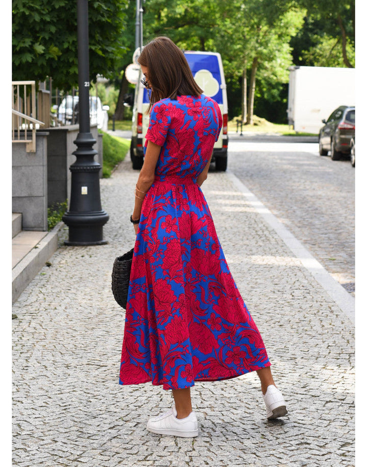 Alina - Vestido Midi Floral Envolvente