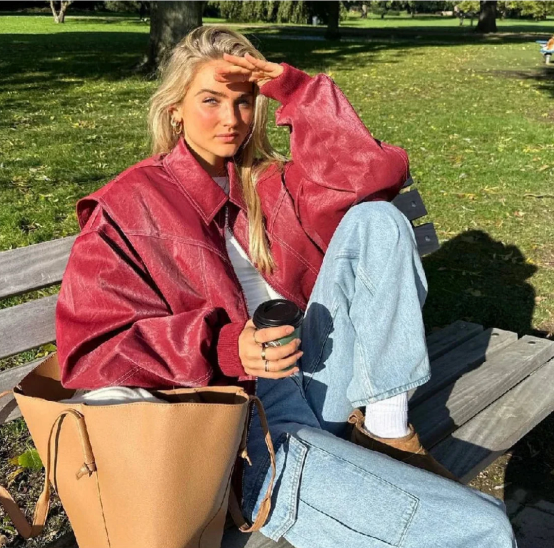 Leire - Leren Jas de Gran Tamaño