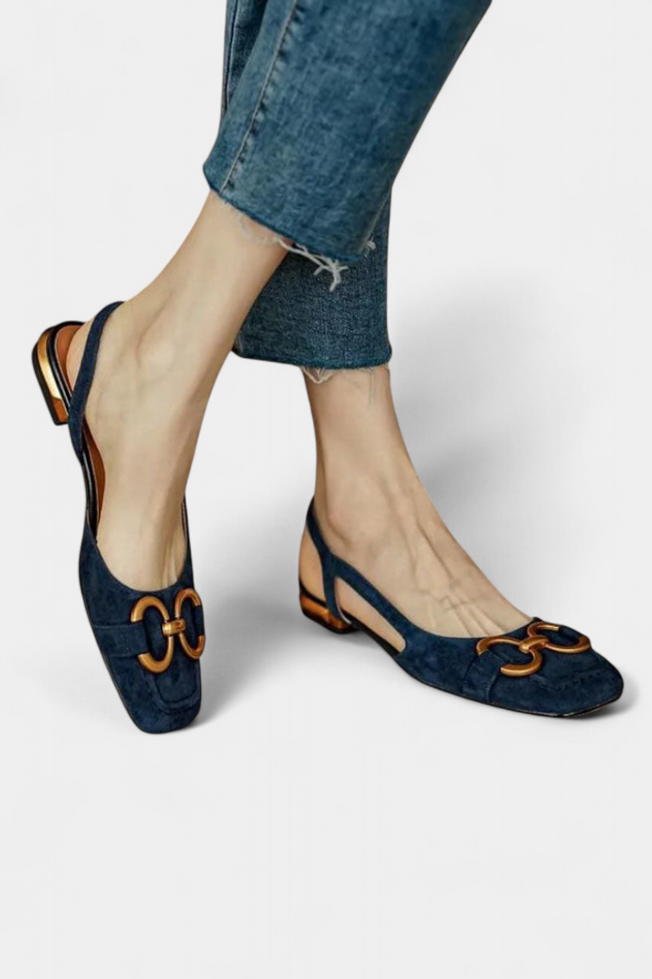 Alma - Mocasines Slingback con Punta Cuadrada