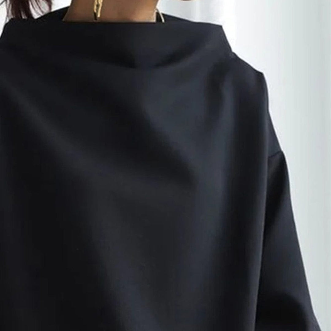 Rosalía - Top de Punto Suave con Cuello Alto