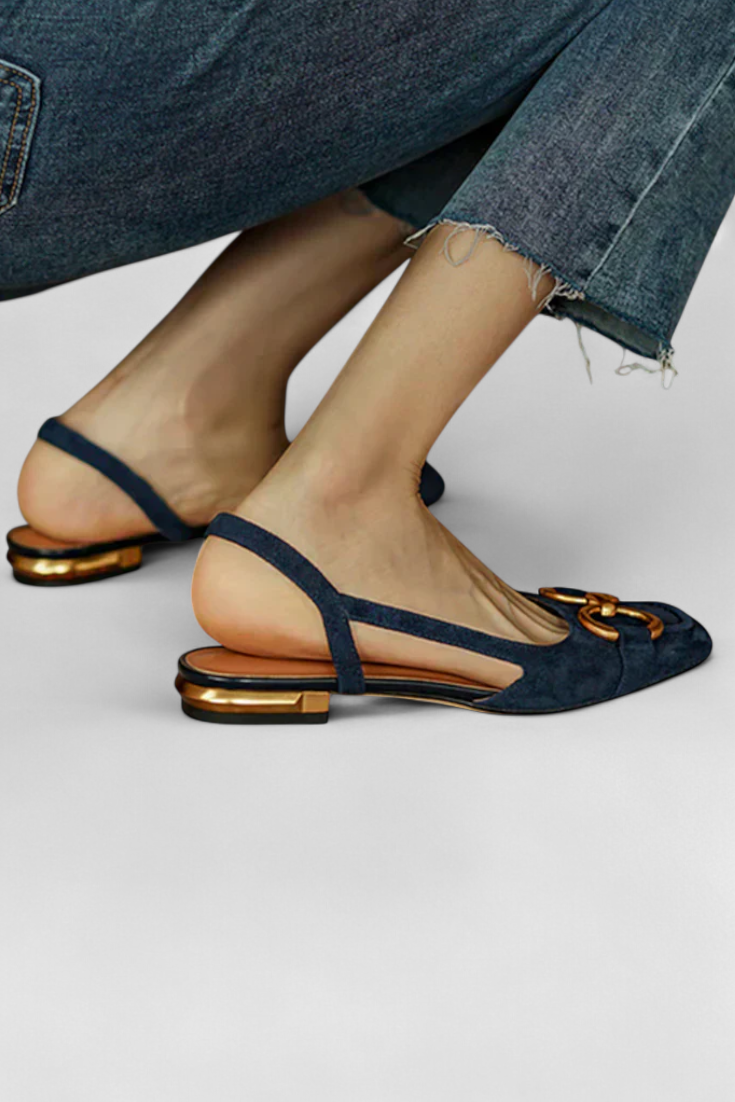 Alma - Mocasines Slingback con Punta Cuadrada