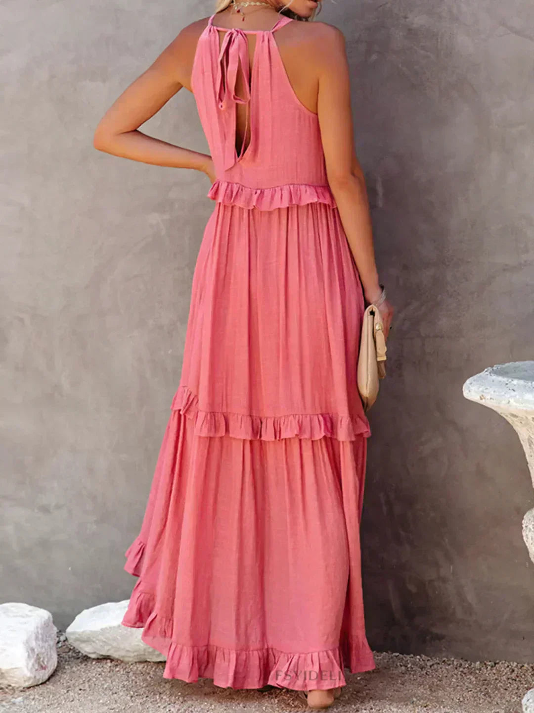Valeria - Vestido Sin Mangas con Volantes Chic