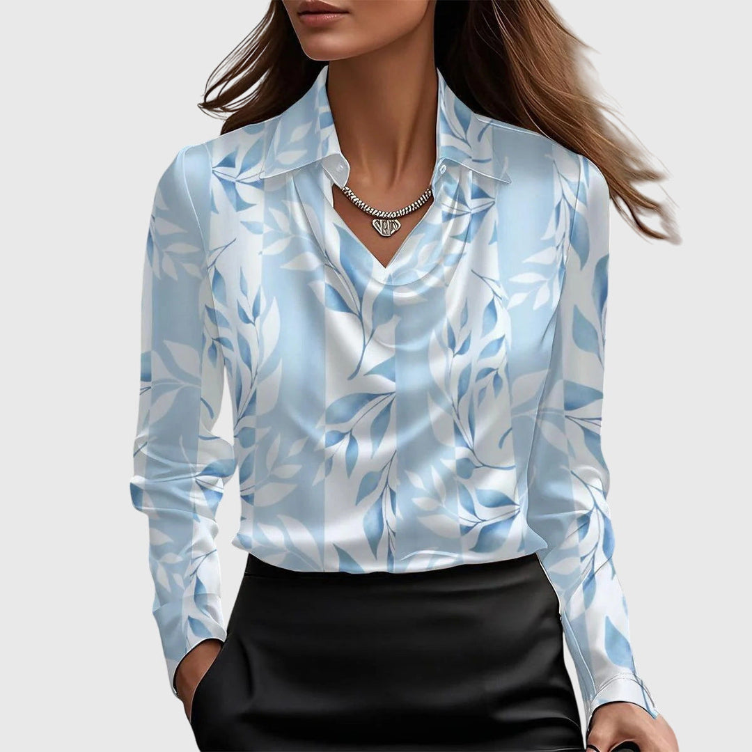 SYLVIA - BLUSA CON BRILLO LUXUOSO Y CUELLO PLISADO