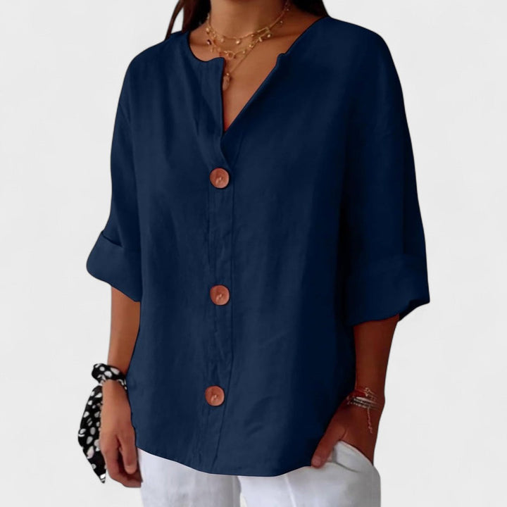 Alicia - Blusa de Lino Casual