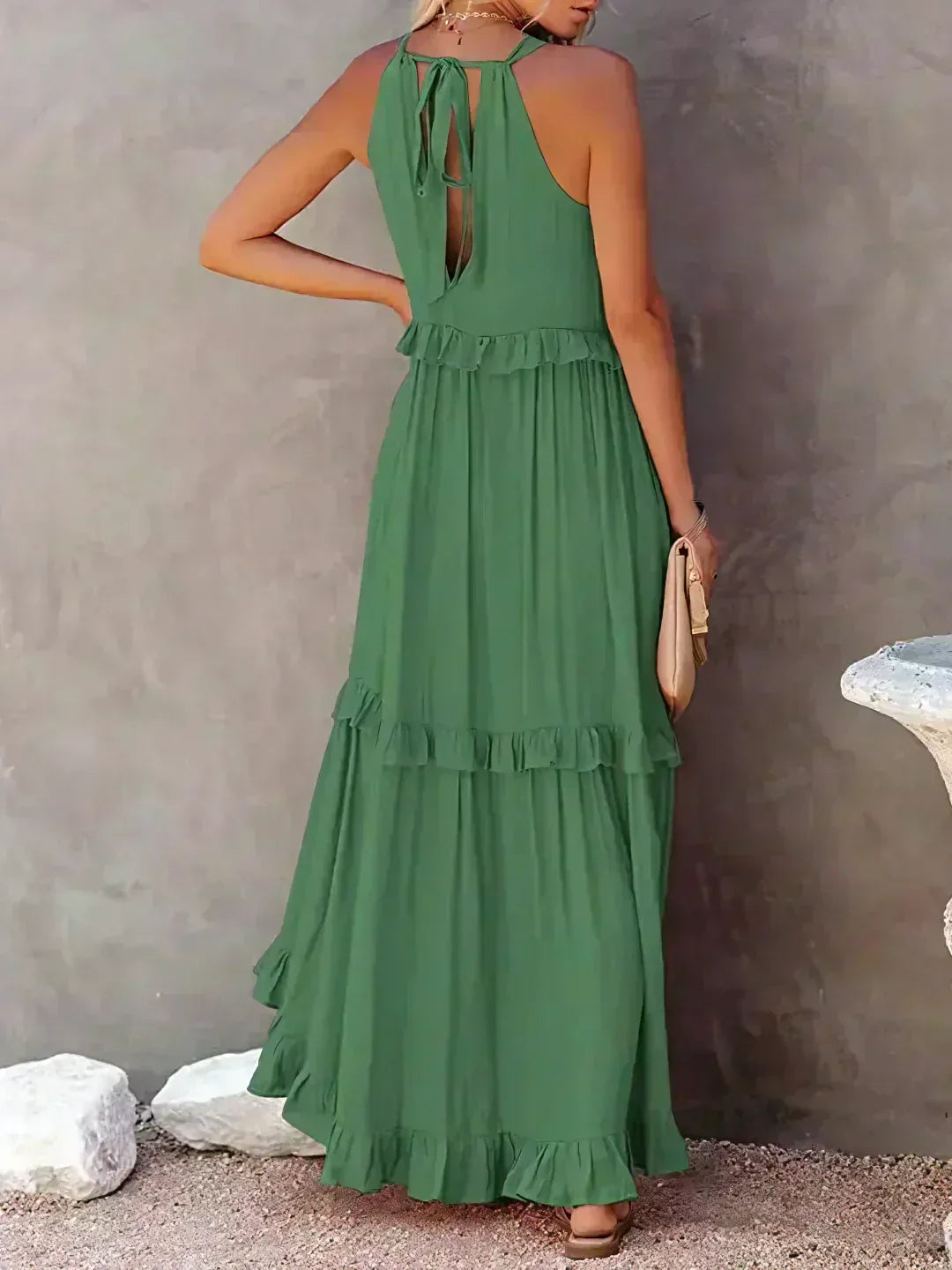 Valeria - Vestido Sin Mangas con Volantes Chic