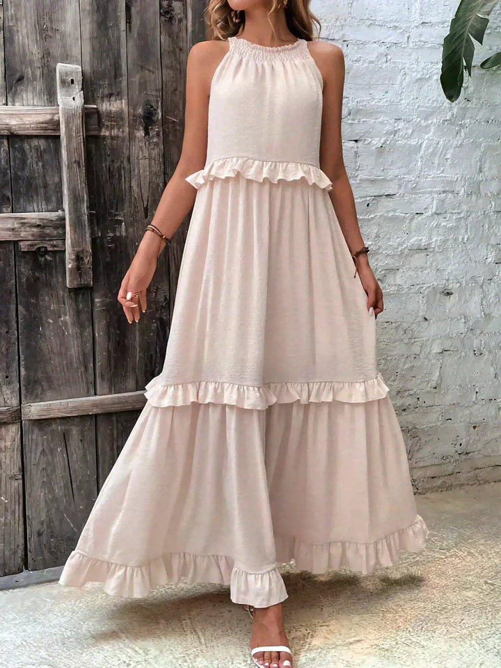 Valeria - Vestido Sin Mangas con Volantes Chic