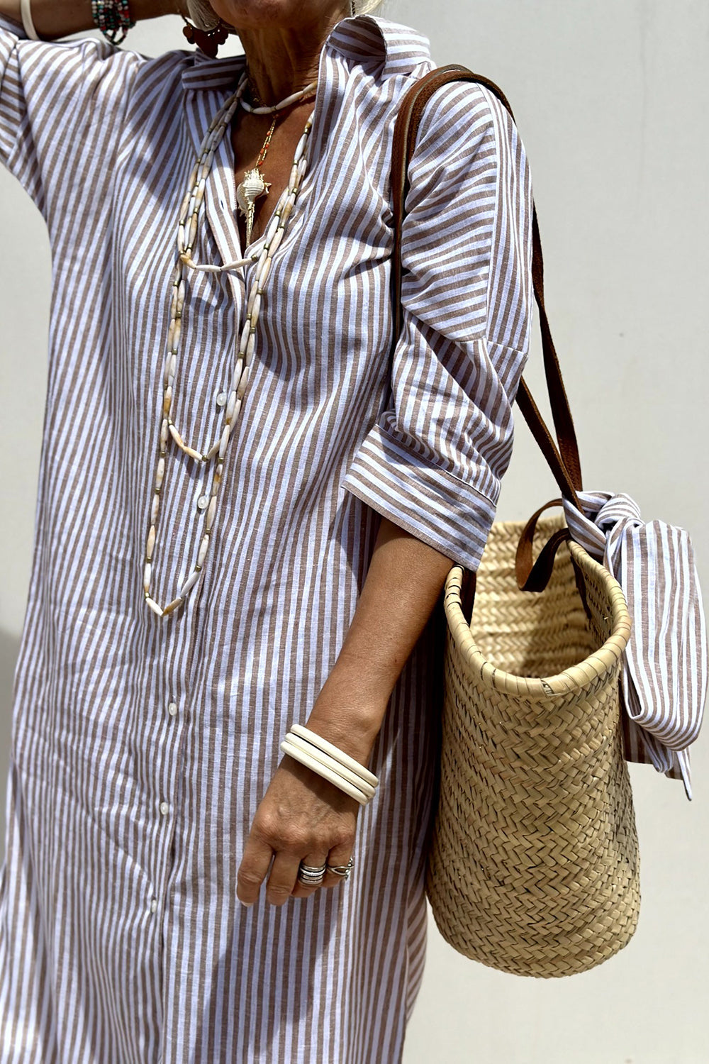 Sophia - Elegante vestido de camisa a rayas