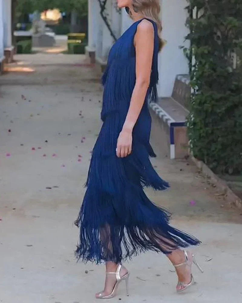 Dalia - Vestido Elegante con Flecos
