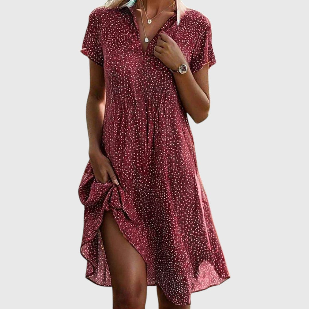 Serafina - Vestido Midi de Manga Corta