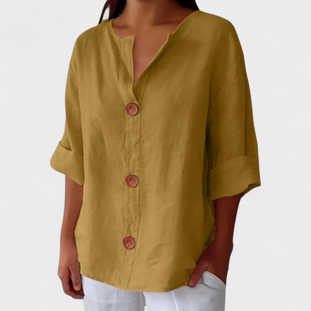 Alicia - Blusa de Lino Casual